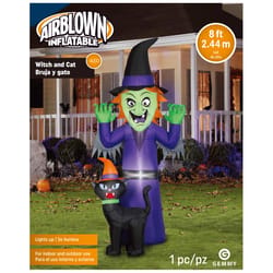 Gemmy Airblown 8 ft. LED Prelit Witch and Cat Inflatable