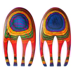 Totally Bamboo Baltique Multicolored Birch Wood Salad Hands