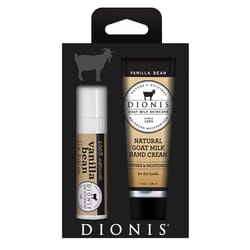 Dionis Goat Milk & Vanilla Bean Scent Hand Cream and Lip Balm 1.28 oz 2 pk