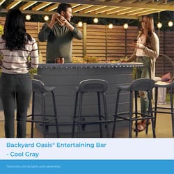 Suncast Backyard Oasis 1 pc Gray Resin Bar Table