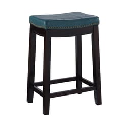 Linon Home Decor Blue Polyurethane Barstool 24 in.