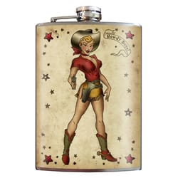 Trixie & Milo 8 oz Beige Stainless Steel Hip Flask