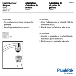 Plumb Pak Female Thread 3/4 in.-27 Chrome Plated Faucet Aerator