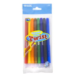 Bazic Products Assorted Color Twistable Crayons 8 pk