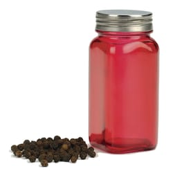 RSVP International Endurance Red Glass/Plastic/Stainless Steel Spice Bottle 4 oz