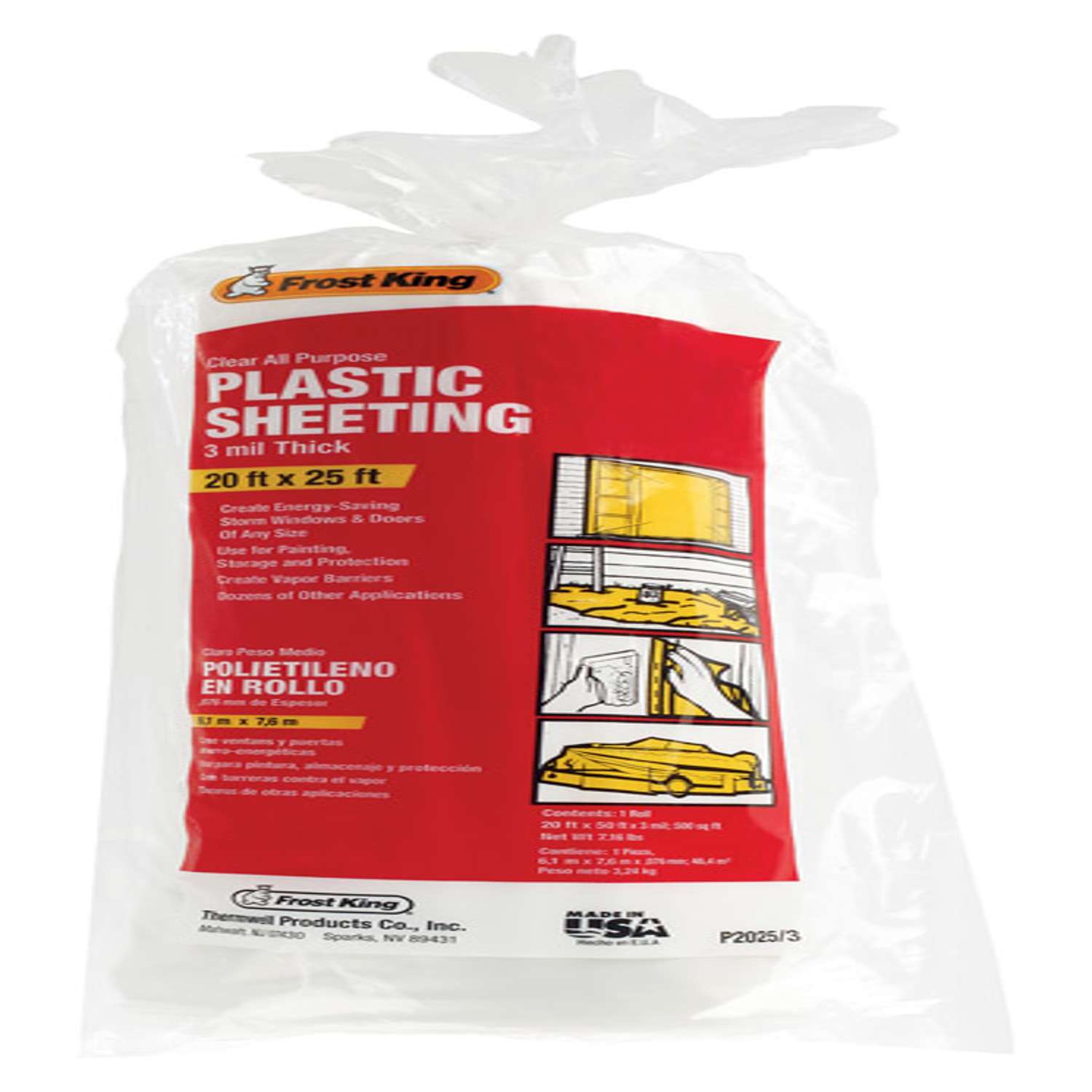 Frost King Plastic Sheeting 3 mil X 20 ft. W X 25 ft. L Plastic Clear Ace Hardware