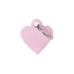 MyFamily Basic Pink Heart Aluminum Dog Pet Tags Small