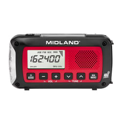 Midland Black/Red Weather Alert Radio Strobe Light Digital Key Wind