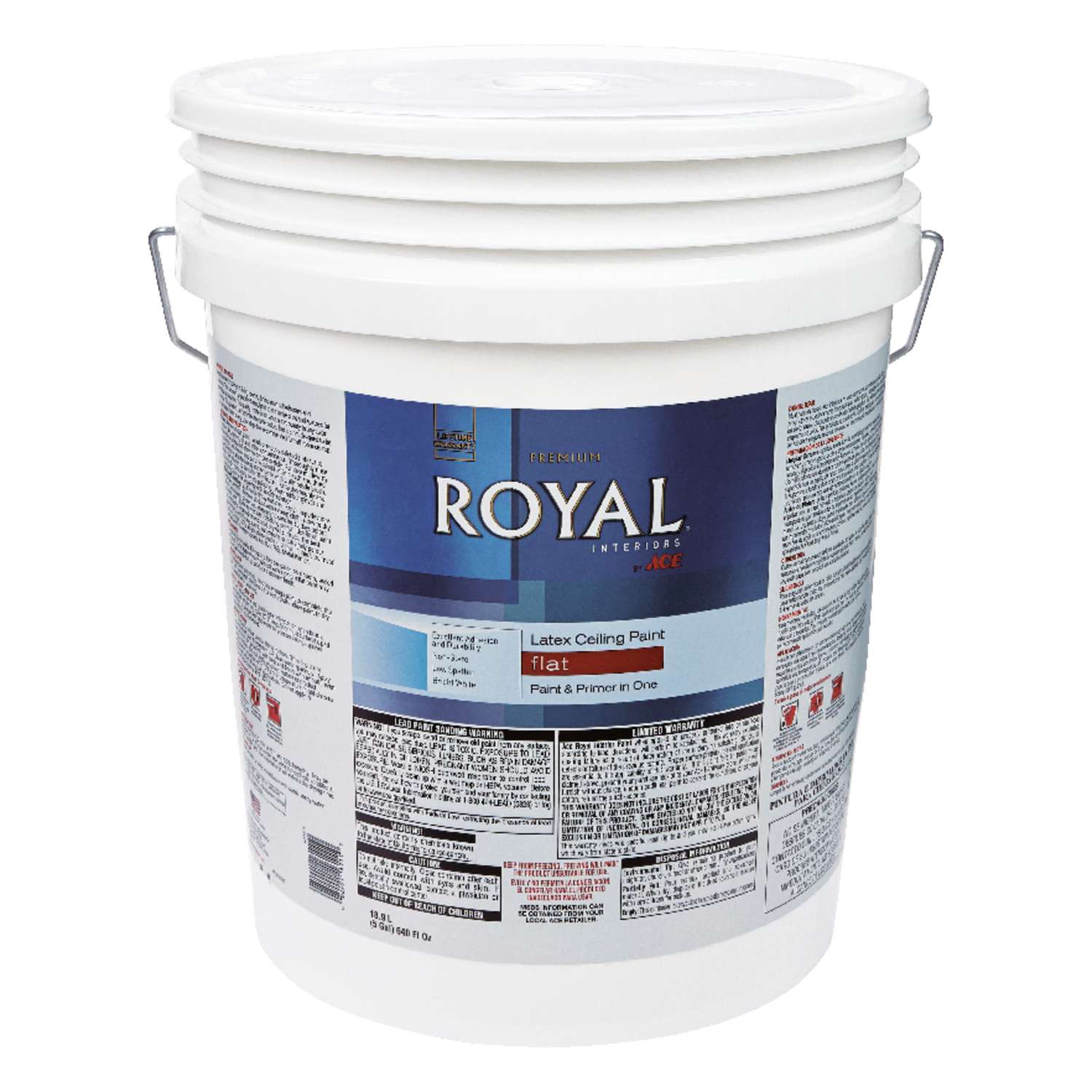 Ace Royal Flat White Latex Ceiling Paint And Primer In One Interior 5 Gal Ace Hardware