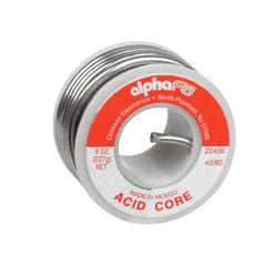Alpha Fry 8 oz Acid Core Wire Solder 0.125 in. D Tin/Lead 40/60 1 pc