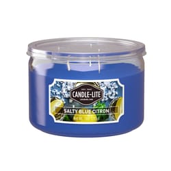 Candle Lite Blue Salty Blue Citron Scent Candle 10 oz