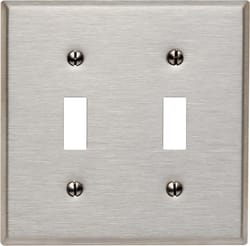Leviton Silver 2 gang Stainless Steel Toggle Wall Plate 1 pk
