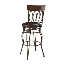 Linon Home Decor Brown Polyurethane Swivel Barstool 30 in.