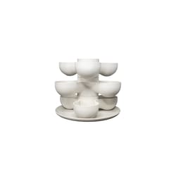 HC Companies Pixie 8 in. D Plastic Planter Set Vanilla Cream