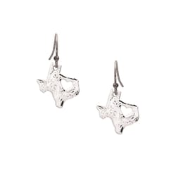 Montana Silversmiths Women's Heart Texas State Charm Silver Earrings Water Resistant