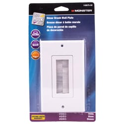 Monster Just Hook It Up White 1 gang Plastic Home Theater Brush Wall Plate 1 pk