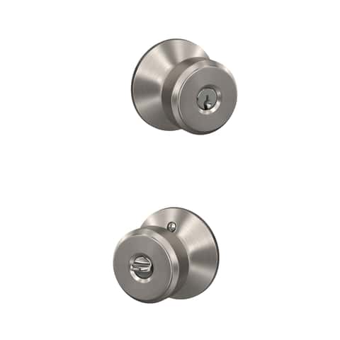 Schlage Bowery Satin Nickel Entry Knobs 1-3/8 in. - Ace Hardware