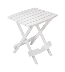 Adams Quik-Fold White Rectangular Resin Folding Side Side Table