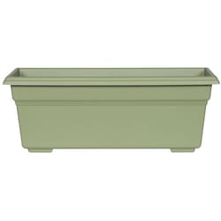 Novelty 6.4 in. H X 17.5 in. W X 8 in. D Plastic Countryside Flower Box Sage