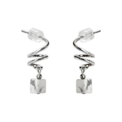 Jody Coyote Pebble Creek Womens Bead Squiggle Silver Earrings