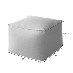 Jordan Manufacturing Turquoise Polyester Fabric Ottoman