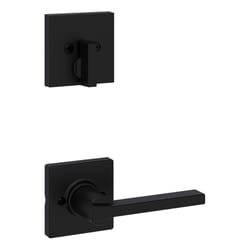 Kwikset Casey Square Iron Black Inside Trim Handleset 1.75 in.