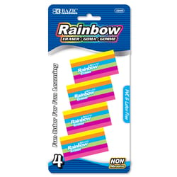 Bazic Products Rainbow Pencil Erase Wedge 4 pk