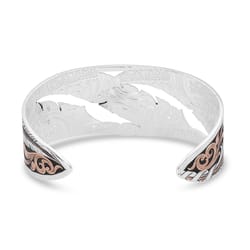 Montana Silversmiths Women's Wind Dancer Cuff Silver Bracelet Brass Water Resistant One Size Fits Mo