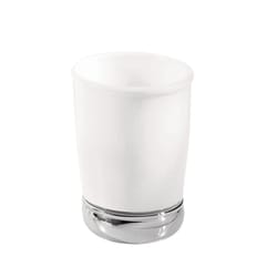 iDesign York Chrome White Ceramic/Steel Tumbler