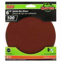 Gator 6 in. Aluminum Oxide Adhesive Sanding Disc 100 Grit Medium 3 pk