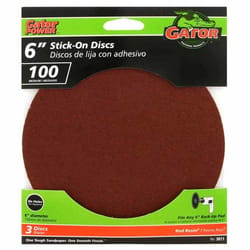 Gator 6 in. Aluminum Oxide Adhesive Sanding Disc 100 Grit Medium 3 pk