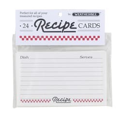 Weatherbee 3 in. H X 5 in. W Ruled Recipe Cards White 24 pk