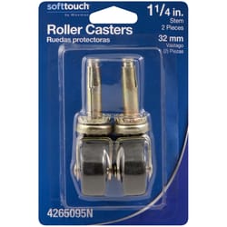 Softtouch 1.25 in. D Plastic Caster 40 lb 2 pk