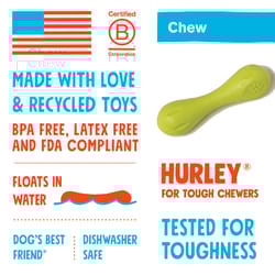 West Paw Zogoflex Blue Hurley Bone Plastic Chew Dog Toy Large in. 1 pk