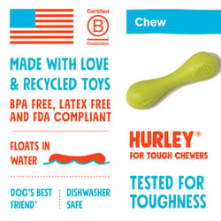 West Paw Zogoflex Blue Hurley Bone Plastic Chew Dog Toy Large in. 1 pk