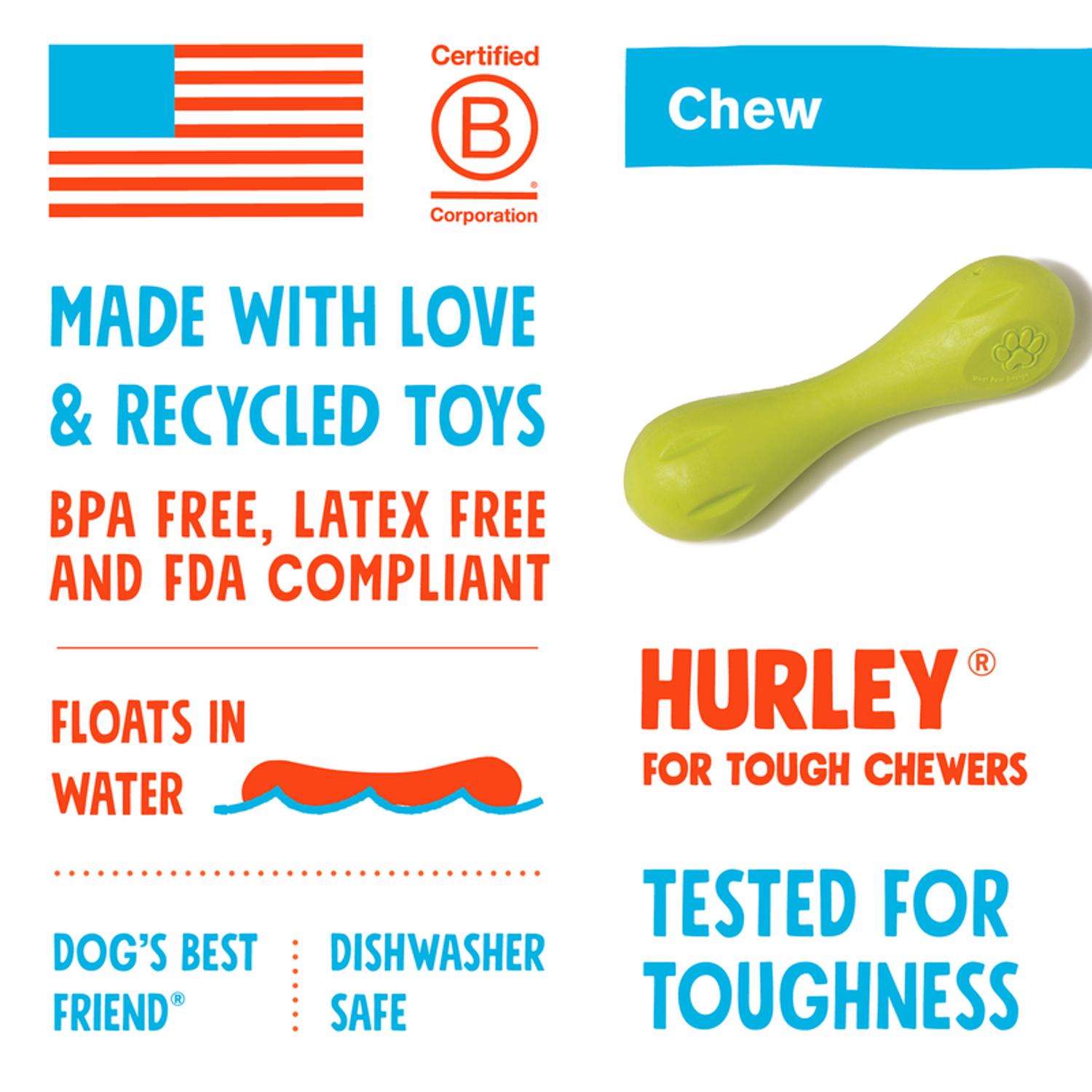 West Paw Zogoflex Hurley Tough Dog Chew Toy, Large < Pets Plus