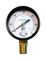 Campbell 2 in. Brass Pressure Gauge 60 psi