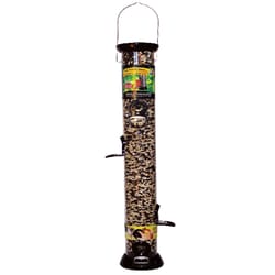 Droll Yankees Onyx Clever Clean & Fill Wild Bird 3 lb Metal/Plastic Tube Bird Feeder 6 ports