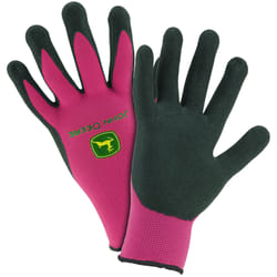 West Chester John Deere Women's Foam Palm Dipped Gloves Black/Pink L 1 pair