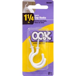 HILLMAN OOK Small Vinyl Coated White Steel 1-1/4 in. L Cup Hook 1 lb 2 pk