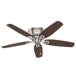 Hunter Builder 52 in. Brushed Nickel Brown Incandescent Indoor Ceiling Fan