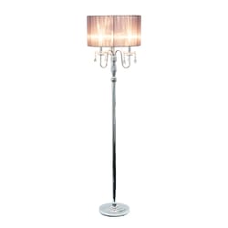 Elegant Designs 61.5 in. Chrome Gray Floor Lamp