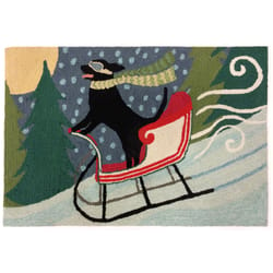 Liora Manne Frontporch 1.67 ft. W X 2.5 ft. L Multi-color Sledding Dog Polyester Accent Rug