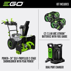 EGO Power+ Peak Power SNT2405 24 in. Two stage 56 V Battery Snow Blower Kit (Battery & Charger) W/ TWO 7.5 AH BATTERIES