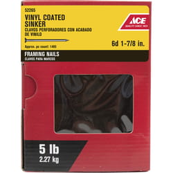Ace 6D 1-7/8 in. Sinker Vinyl Steel Nail Checkered Head 5 lb