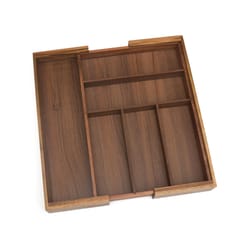 Lipper International 2.63 in. H X 13 in. W X 18 in. D Acacia Wood Adjustable Flatware Organizer