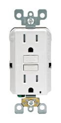 Leviton SmartlockPro 15 amps 125 V Duplex White GFCI Outlet 5-15R 1 pk