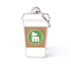 MyFamily Food White/Brown Coffee Aluminum Dog Pet Tags Medium