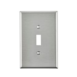 Leviton Silver 1 gang Stainless Steel Toggle Oversized Wall Plate 1 pk