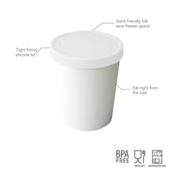 Tovolo White Plastic/Silicone Ice Cream Tub 32 oz